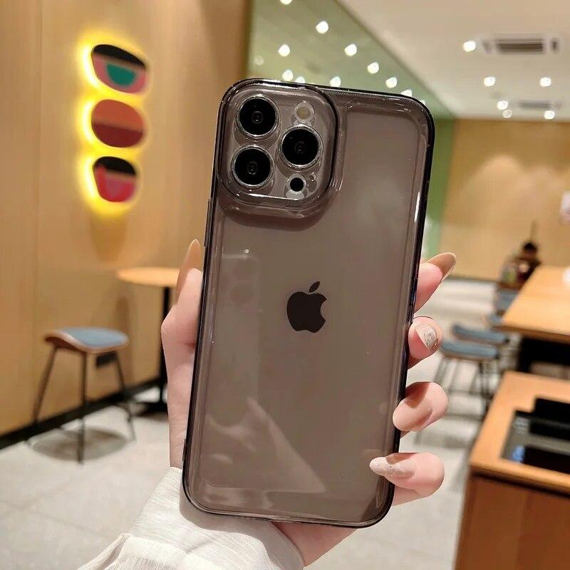 Роскошный прозрачный чехол для iPhone 17 13 14 15 16 Pro Max 12 11 Xs X XR 7 8 SE 2022 Coque Противоударный бампер Прозрачный мягкий силиконовый чехол Fundas
