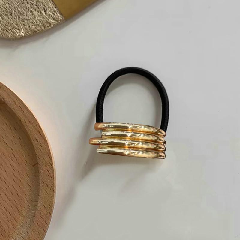 Горячая корейская мода металлические нерегулярные двухслойные резинки для волос веревка женская повязка на голову эластичная повязка для волос держатель для хвоста аксессуары для волос