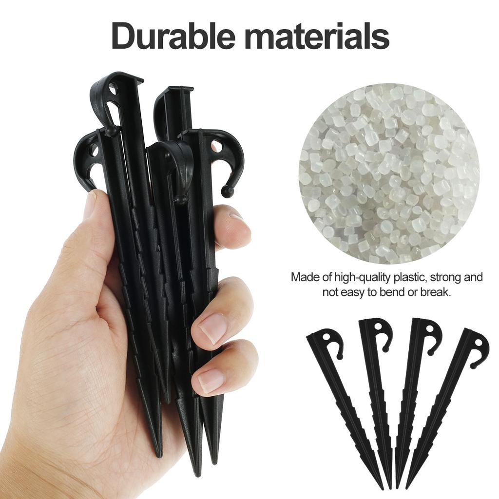 20 Pcs Outdoor Camping Tent Nails Sand Ground Triangular Stake Ground Awning Camping Tools Plastic Tent Pegs Nail Accessories