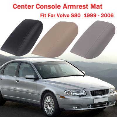 Крышка подлокотника центральной консоли автомобиля, крышка ящика для хранения, панель, коврик для подлокотника из искусственной кожи, подходит для автомобиля Volvo S80 1999-2006 гг.