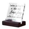 Coworker Leaving Gift Clear Thick Acrylic Wooden Base Proper Size Office Decorative Desk Sign for