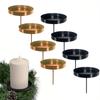 4pcs Wreath Candle Tray With Spike Festival Candlestick Plate Stand Fixing Tealight Wax Craft 6/8cm