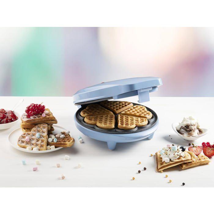 Gaufrier - BESTRON - ASW217B - Cœur - Revêtement anti-adhésif - 700 Watts