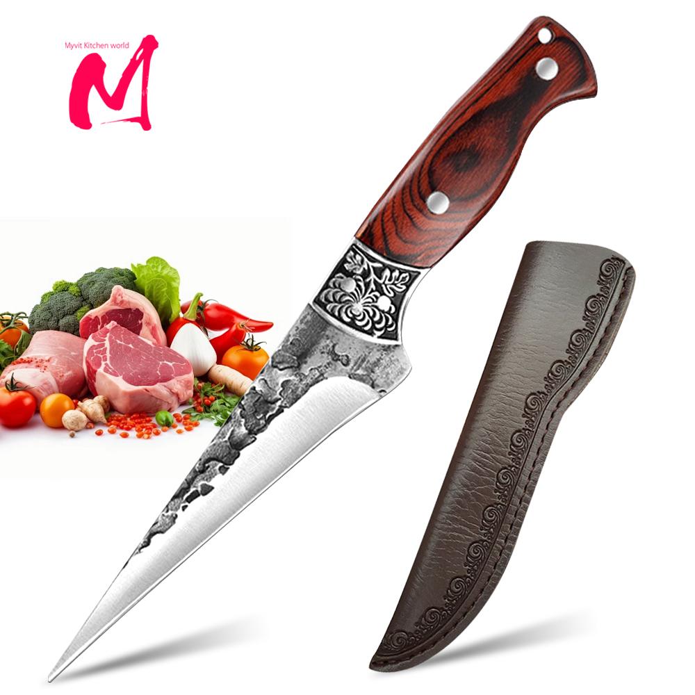 Кухонные Ножи Мясницкий Обвалочный Нож Ручной Ковки Деревянная Рукоятка Универсальный Нож Шеф-повара Для Нарезки Рыбы Фруктов Стейка Топор для Мяса