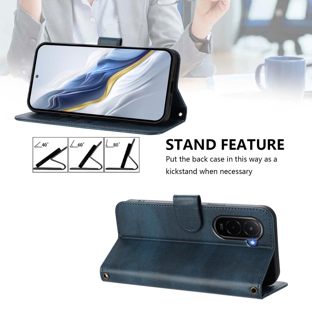 For Xiaomi Poco M7 Plus 5G/M7 4G (169mm) Cases Wallet Stand Retro Texture Leather Phone Cover with Lanyard