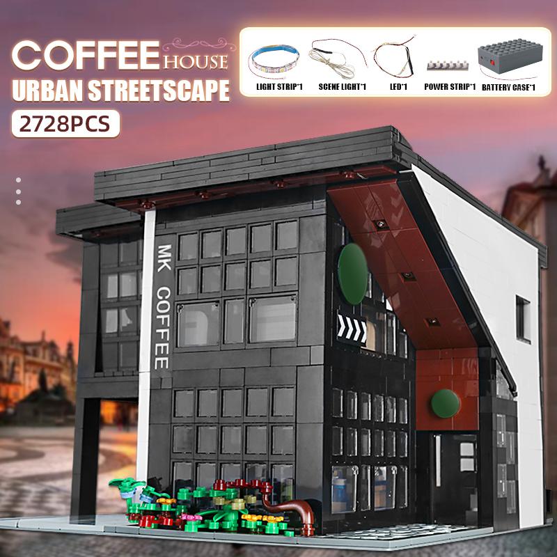 MOLD KING Street View Строительные блоки MOC-45635 СОВРЕМЕННОЕ КАФЕ Наборы моделей Сборные кирпичи Детские развивающие игрушки Подарки на день рождения
