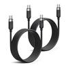 Toocki Usb C Cable 1M 60W [Set of 2] Type C Fast Charging PD/QC Compatible Silicon Cable Soft Not Tangled Comes with Cable Ties Black Charging Cable