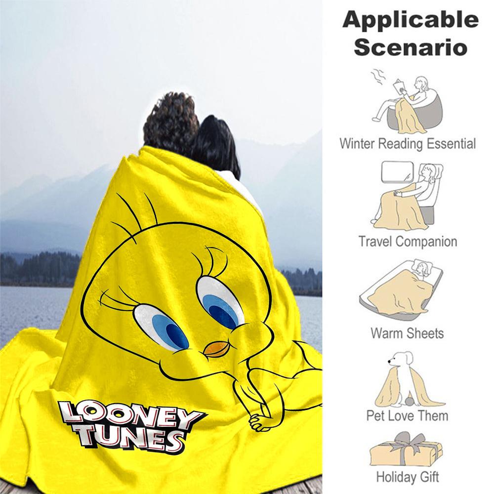 1 шт. Плед Looney Tunes Птичка Твити для улицы - Плед-покрывало, Мягкий, Фланелевые пледы, Гостиная, Путешествия, Кемпинг-1102120