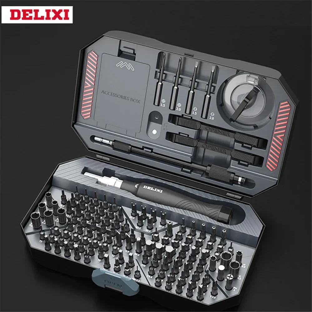 DELIXI Набор отверток 145 в 1 с ящиком для хранения Прецизионные магнитные биты для ремонта мобильных телефонов Набор отверток