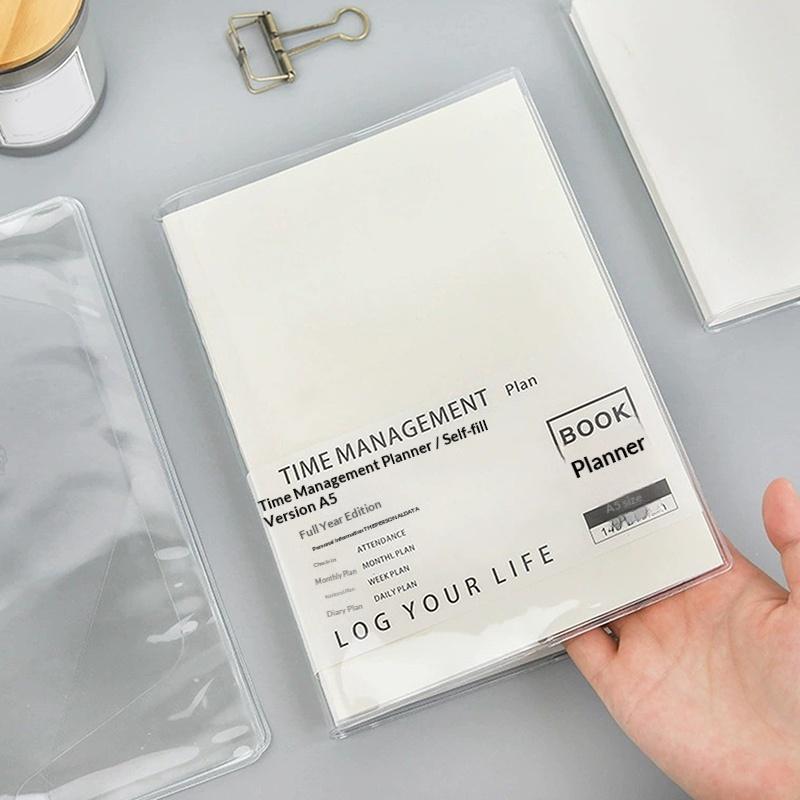 Waterproof PVC Protective Notebook Sleeve for A6 A5 Diary Journal Planner Dustproof Transparent Cover for School Office