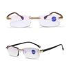 1PCS Frameless Reading Glasses Women Men Cut Edge Anti Blue Light Ladiex Male Reading Glasses