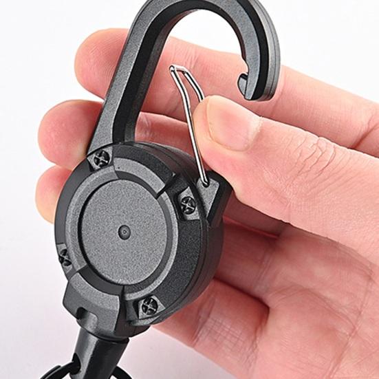 Steel Wire Rope Keychain Mini ABS Hiking Backpack Pants Hanging Key Chain Outdoor Accessories Anti-lost