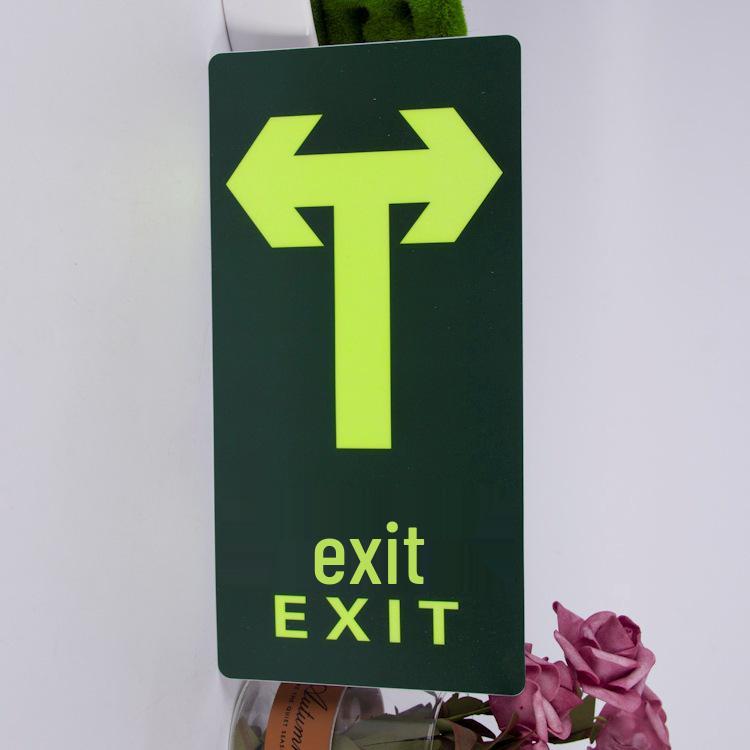 Luminous Restroom Floor Exit Sign - Fluorescent Emergency Direction Indicator