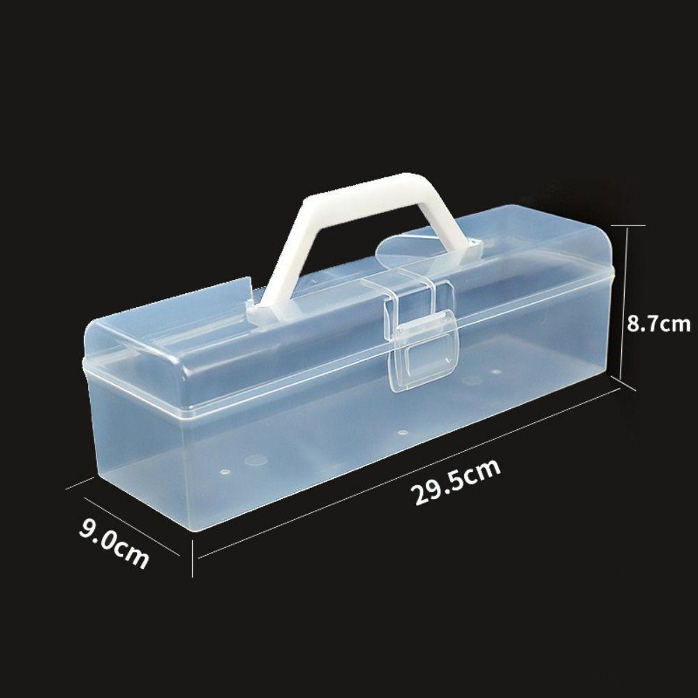 Прозрачный ящик для хранения, портативный футляр для ювелирных изделий, полезный настольный органайзер для школы, офиса, дома