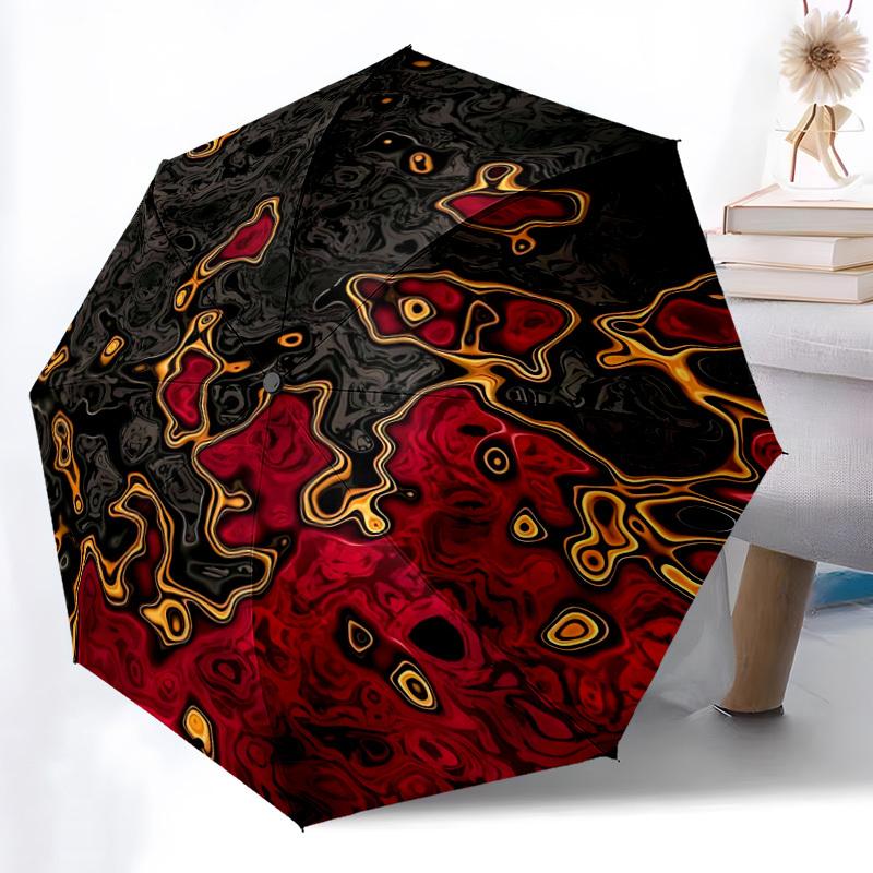 1pc Abstract Patterns Automatic Open/close Folding Compact Umbrella, 8-Rib Sturdy Canopy, Lightweight Portable, Everyday Use, Gift, 104