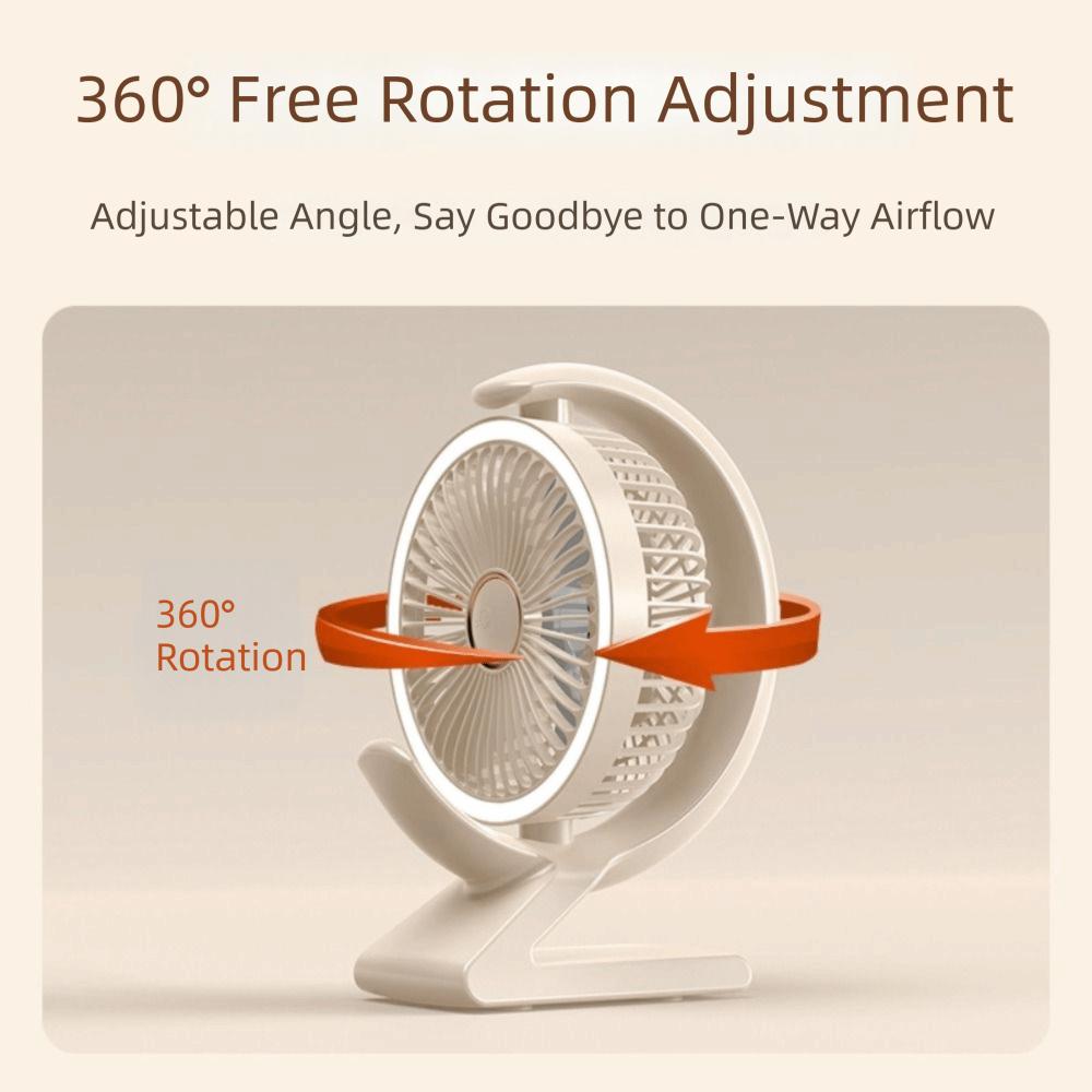 Crescent Shape Personal Air Circulator LED Light Table Cooling Fan Portable Fan  Home Office