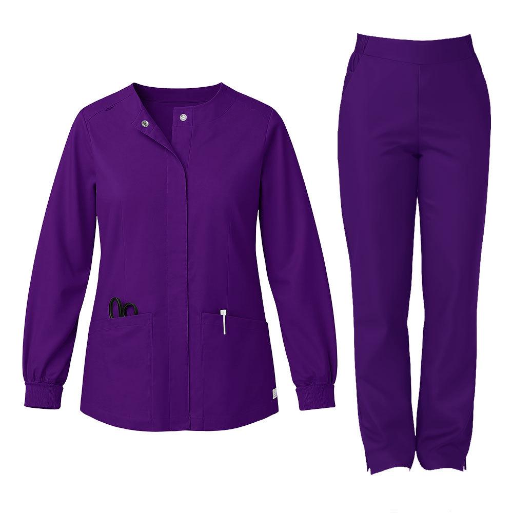 Унисекс хирургический костюм с длинным рукавом и круглым вырезом