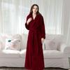 Осенне-зимняя коралловая бархатная женская ночная рубашка, длинный фланелевой халат для женщин с утолщенным бархатом
