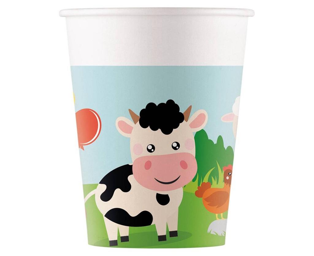 Kubeczki Papierowe Farma Zwierzątka 200Ml, 8 Szt.
