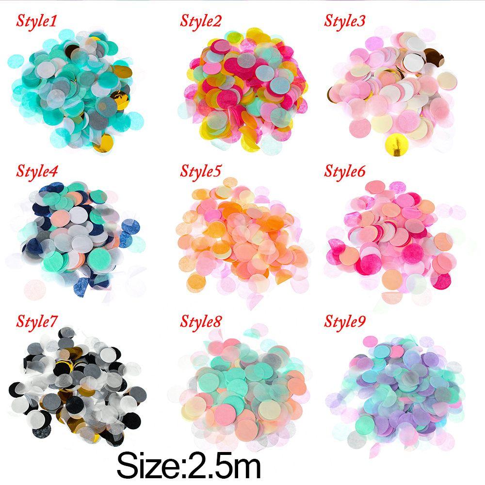Decor Wedding Mixed Colors Pink Dots Party Decorations Filling Balloons Confetti Tissue Paper Round