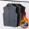 Men's Autumn & Winter Double-Sided Fleece Vest - Stand-Up Collar, Thickened, Warm, Sporty & Casual Style.