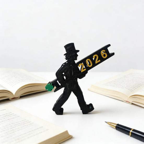 2026 Настольная табличка, напечатанная на 3D-принтере, С Новым годом, украшение для стола для вечеринки, настольный декор для полки, каминной полки, рабочего стола, многоярусного подноса