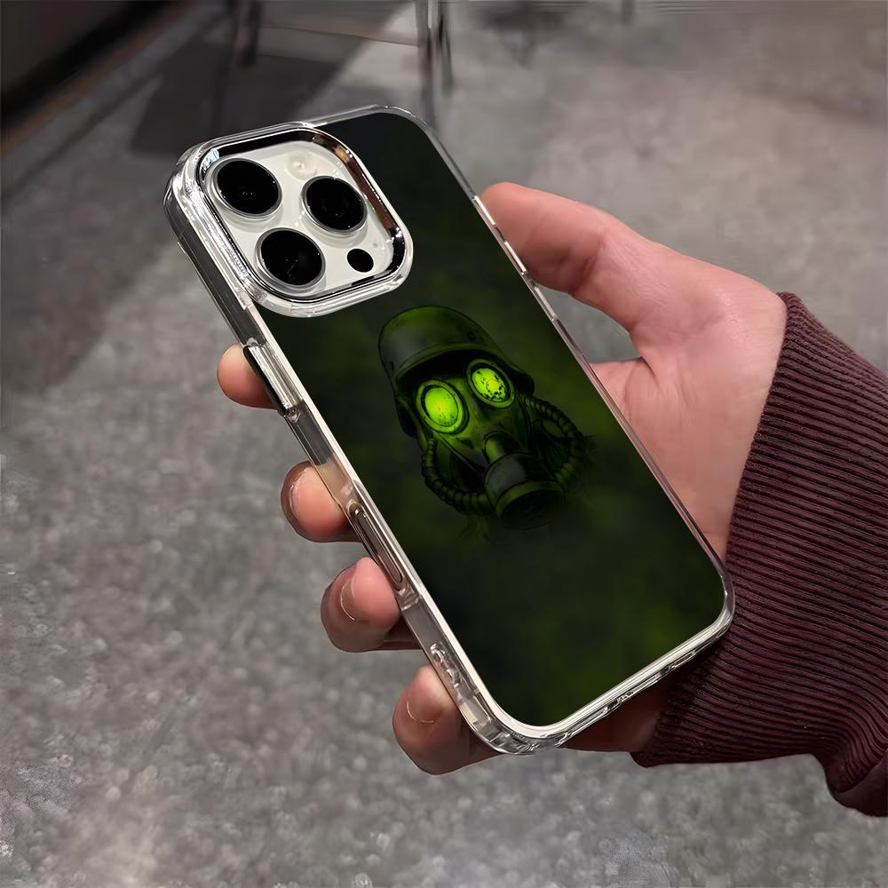 Игровой чехол S-Stalker для iPhone 17 Air 16 E 15 14 13 12 11 Plus Pro Max, гальванизированный прозрачный мягкий чехол