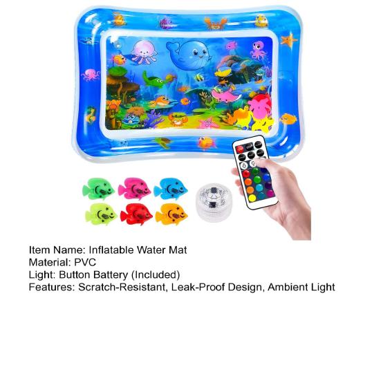 Надувной водный коврик Cat Glow Pad, игровой коврик со встроенными светящимися шариками, окружающий свет, визуальная игра-охота, ночная игрушка для питомца