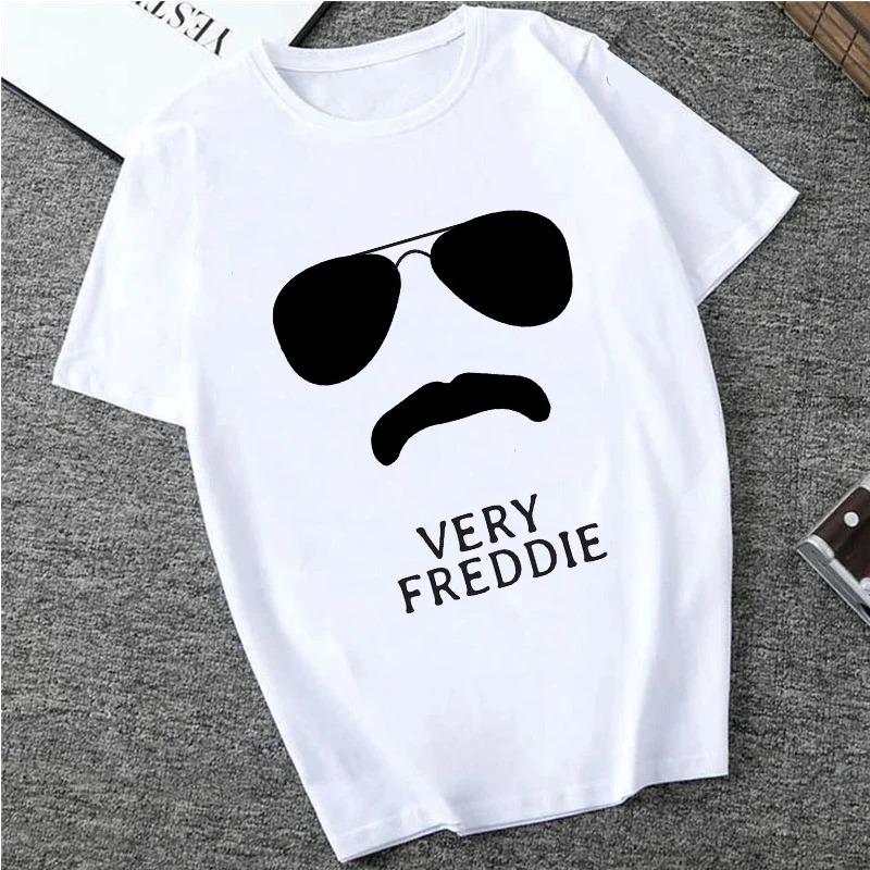 Футболка Freddie The Queen Белая Модная Женская Футболка Харадзюку Каваи Одежда С Коротким Рукавом Летняя Футболка Повседневный Женский Топ С Круглым Вырезом