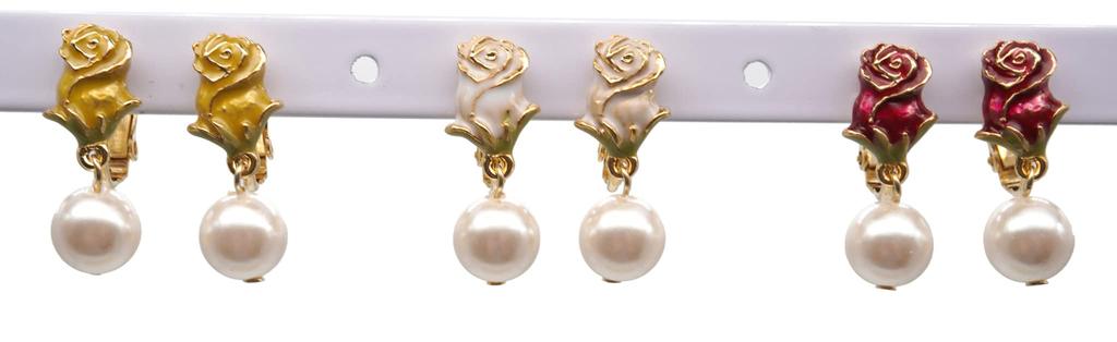 Аксессуары Серьги Розовые жемчужные бусины Белые 8 мм Цветок ручной работы Милые покачивающиеся и жемчужные бусины [Розово-белые]