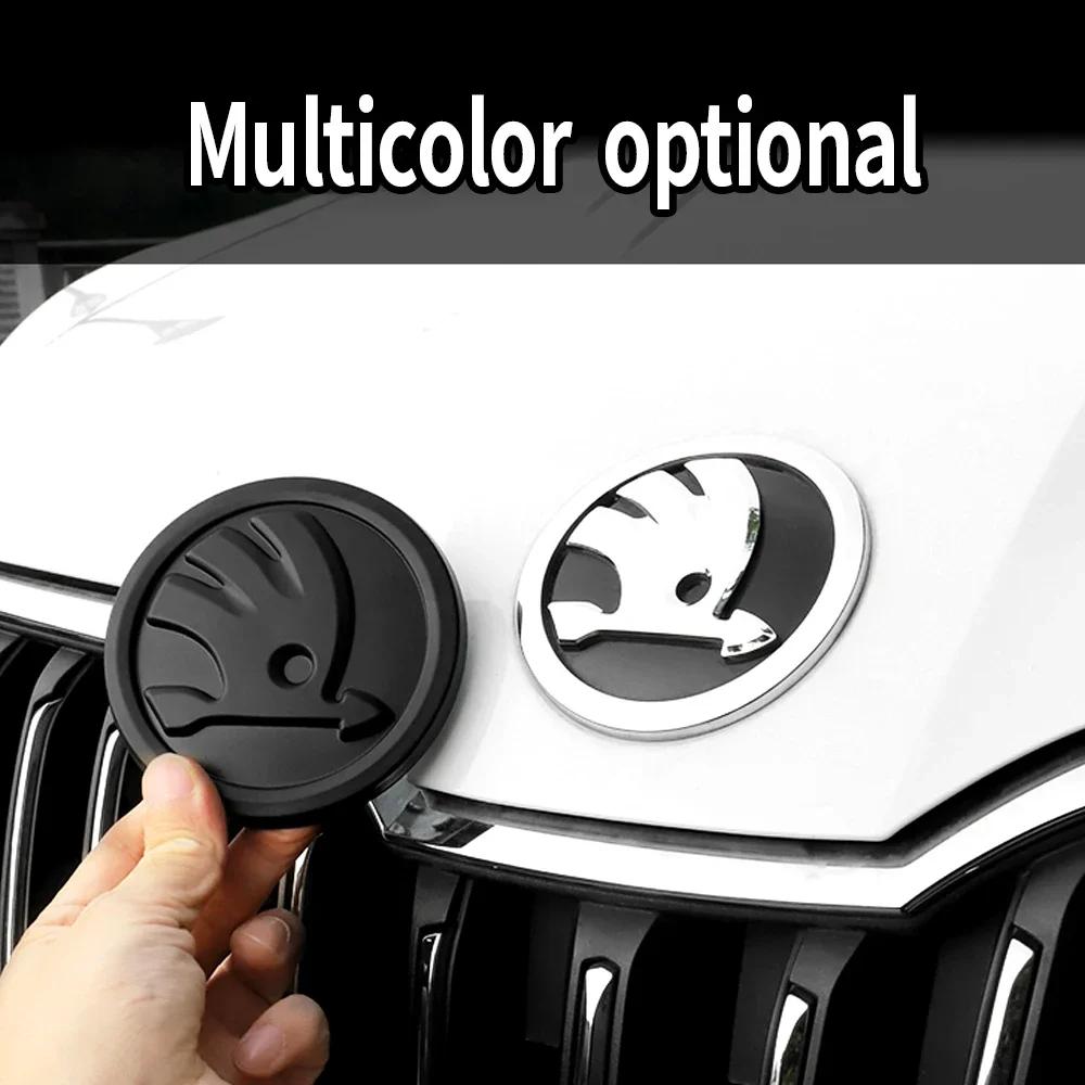 Автомобильная наклейка 2025 Новая ABS 80/90/100 мм Значок на капот автомобиля Эмблема на капот Наклейка на багажник Для Skoda Yeti Octavia Kamiq Fabia Kodiaq