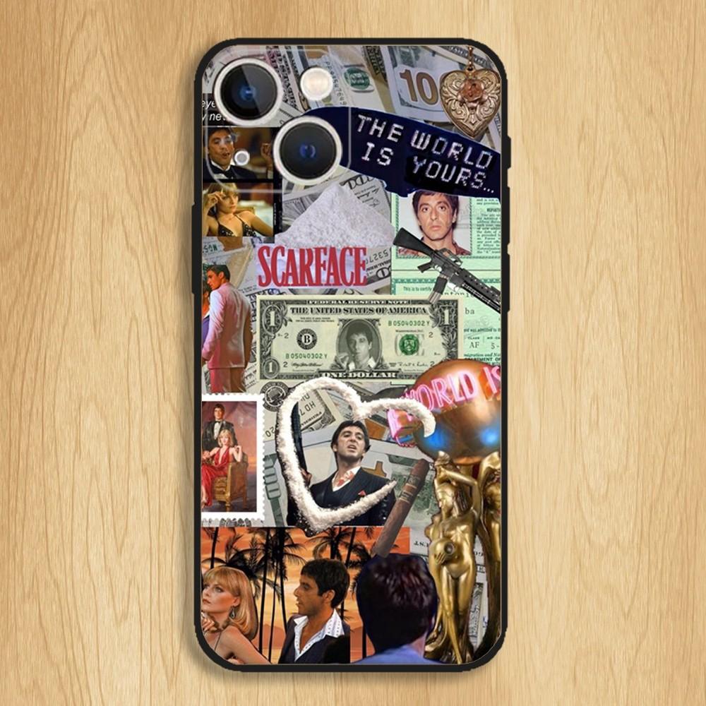 Scarface 1983 Film Phone Case For iPhone15,14,13,12,11,Pro,Max,Plus,Mini,X,XS,XR,8,7,6,S,Plus,SE Soft Black Case