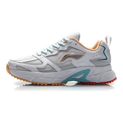 Li Ning износостойкие дышащие низкие беговые кроссовки женские Антарктический серый ARLQ004-3