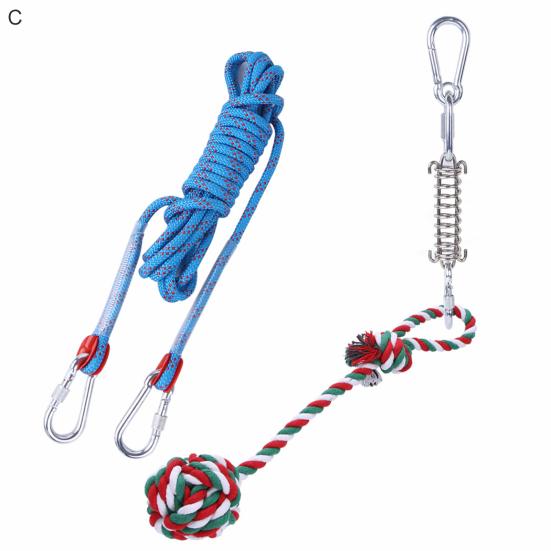 1Set Spring Cotton Rope Bite Resistant Relieve Boredom Lightweight Dogs Spring Pole Toys for Teddy