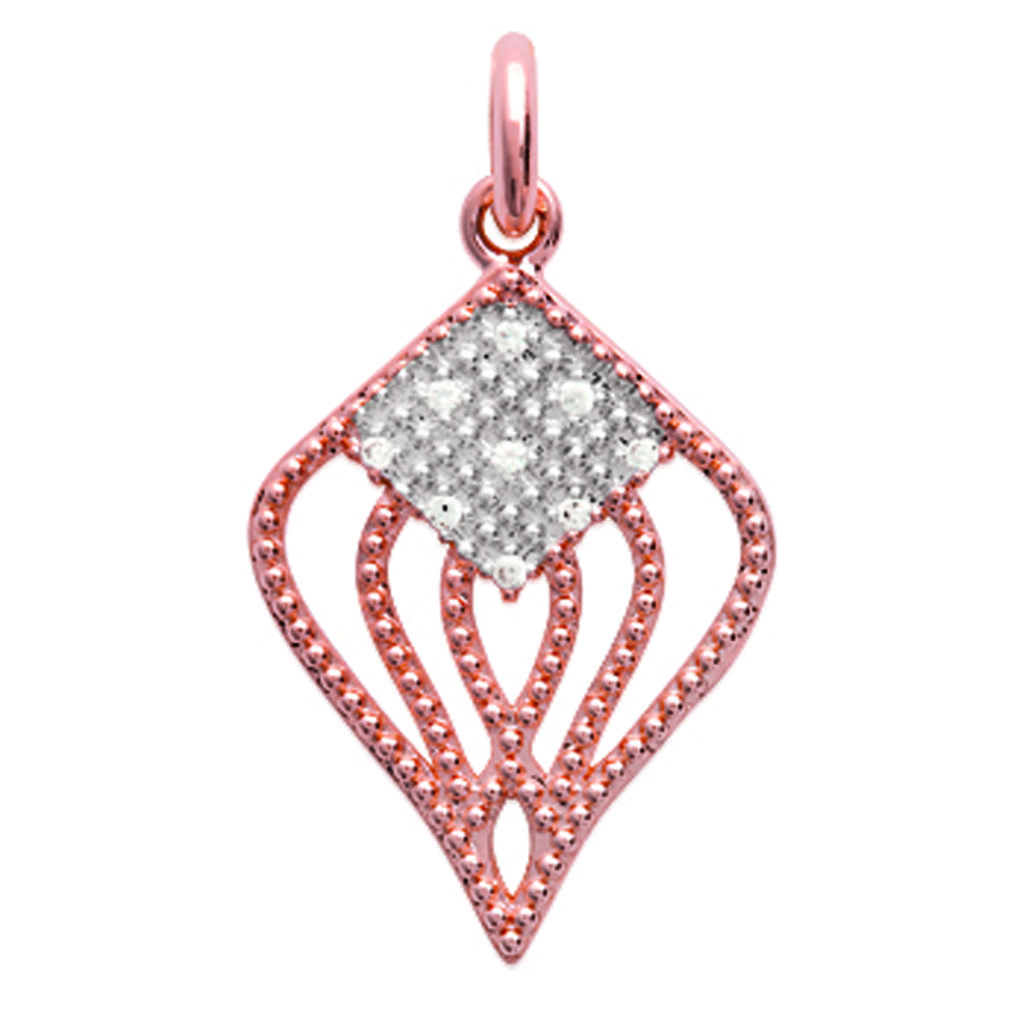 Les Trésors De Lily [L6345] - Gold Plated Pendant 'Sissi' White Gold Pink (rose Gold) - 20x15 Mm