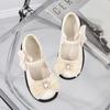 Children's Leather Shoes Glossy Fashion Black School Girl Shoes Elegant Luxury Pearl Bowknot Kids Princess Dress Mary Jane Shoes