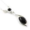 [H3481] - Silver Necklace 'Jeet Black Goddess' Silver-black (rhodium-plated) - 25x5 Mm
