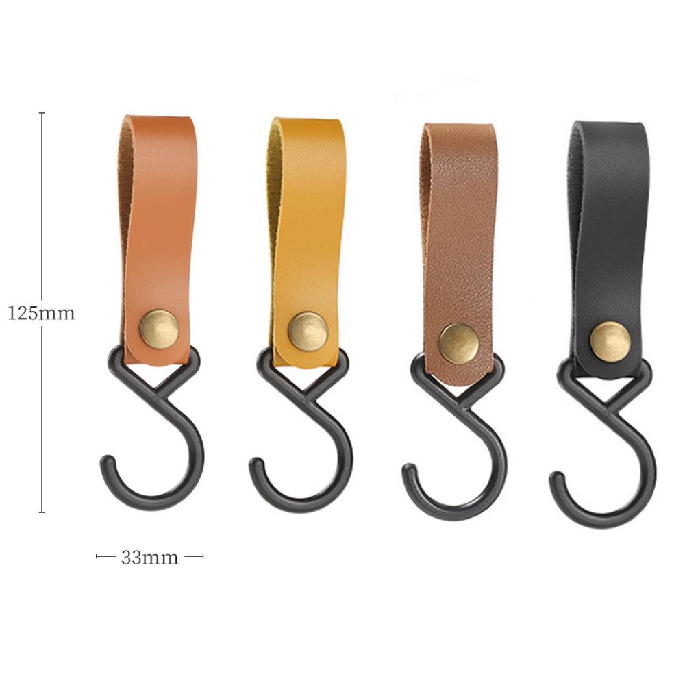 Портативный уличный крючок, S-образный крючок для кемпинга, пикника, подвесной крючок из искусственной кожи, брелок для ключей, стеллаж для хранения, полка