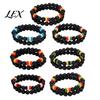Layered Colored Wood Bead Bracelets Natural Obsidian Stone Bracelet for Men, 8mm Rock Beaded Accessories Stretch Bracelet, Stackable Elastic Wristband