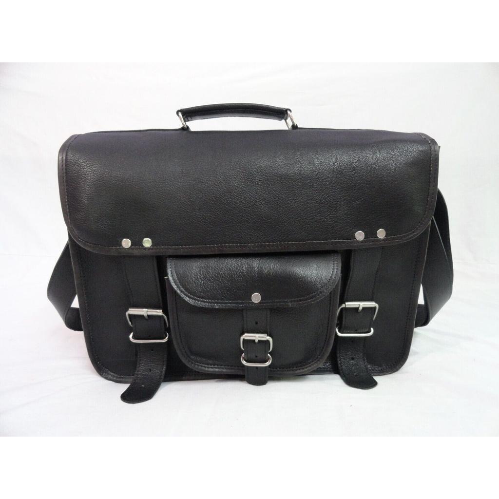 Black Leather Camera Bag Padded Case Messenger Satchel Crossbody Bags