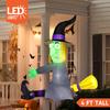 Joyfy 4 FT Halloween Inflatable Outdoor Witch Crashing Into Tree Decorations Blow Up Inflatables Halloween Yard Decorations