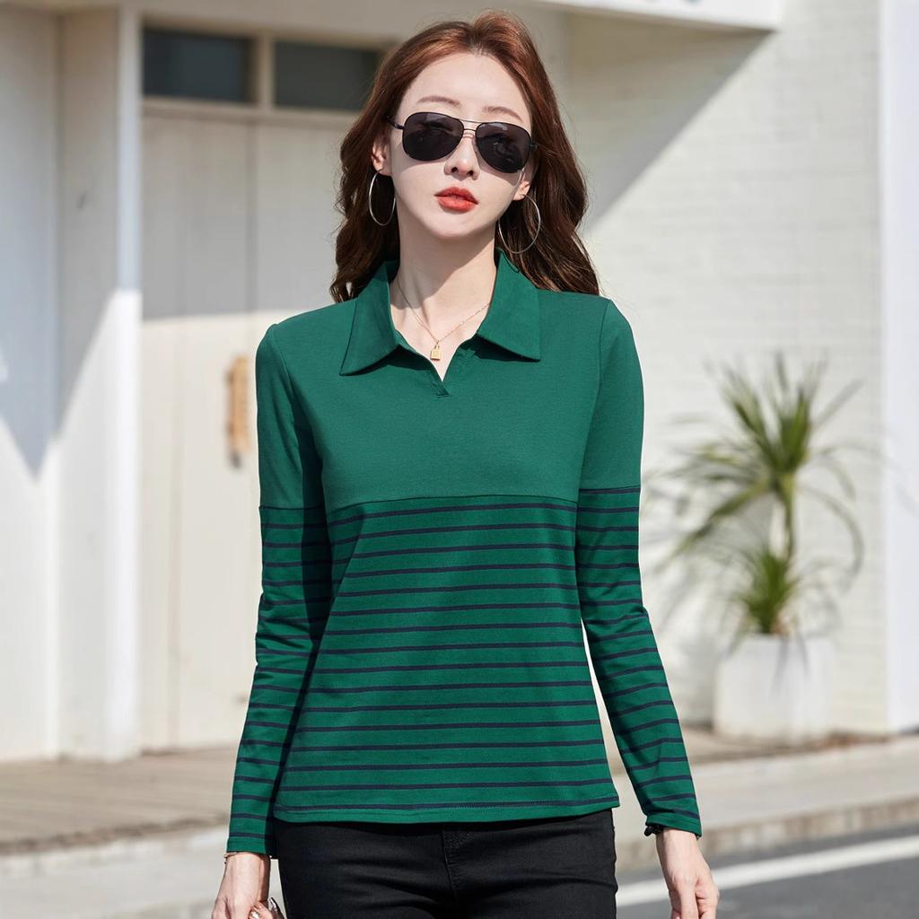 Хлопковая водолазка футболка весна женская корейская футболка с длинным рукавом на пуговицах женская повседневная однотонная Camisetas Mujer