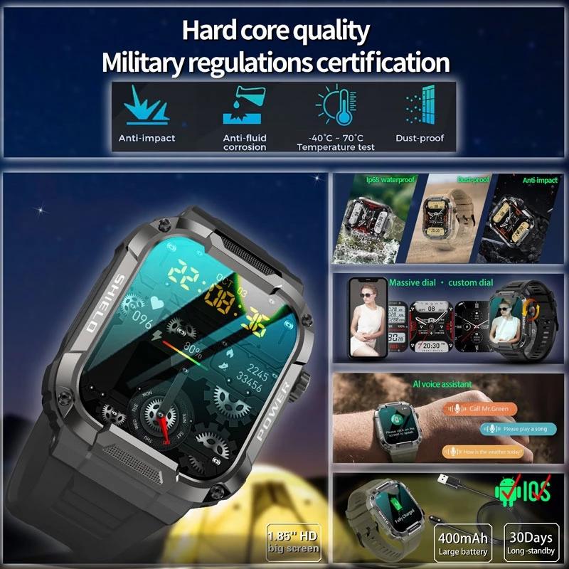 New Full Touch Smart Watch Men For Android Xiaomi Blood Pressure Oxygen Fitness Watch 5 Atm Waterproof Military SmartWatch
