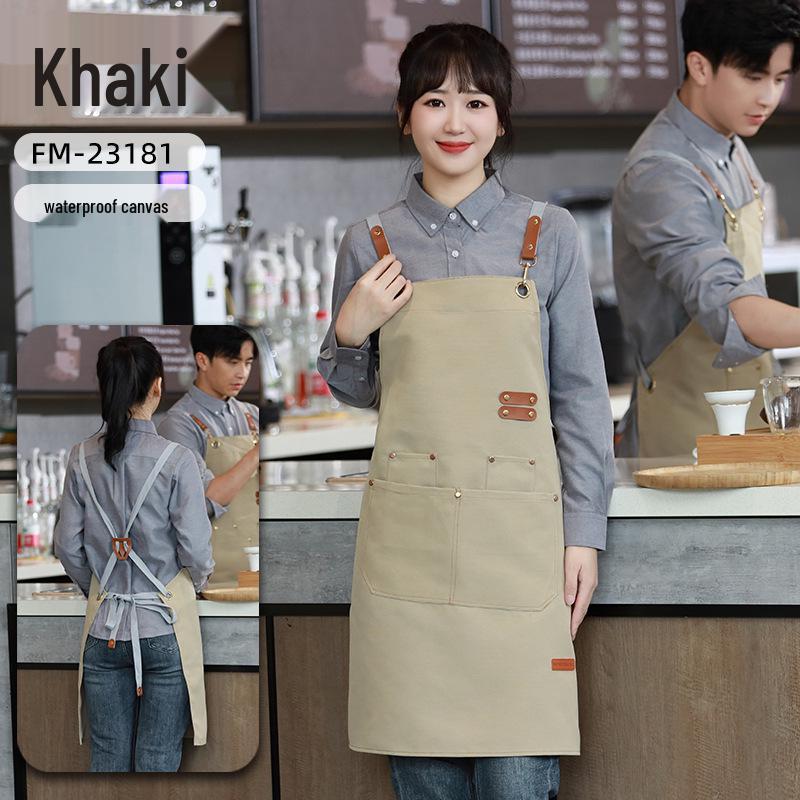 New Canvas Waterproof Oilproof Printed Apron for Kitchen, Studio, or Advertising with Logo