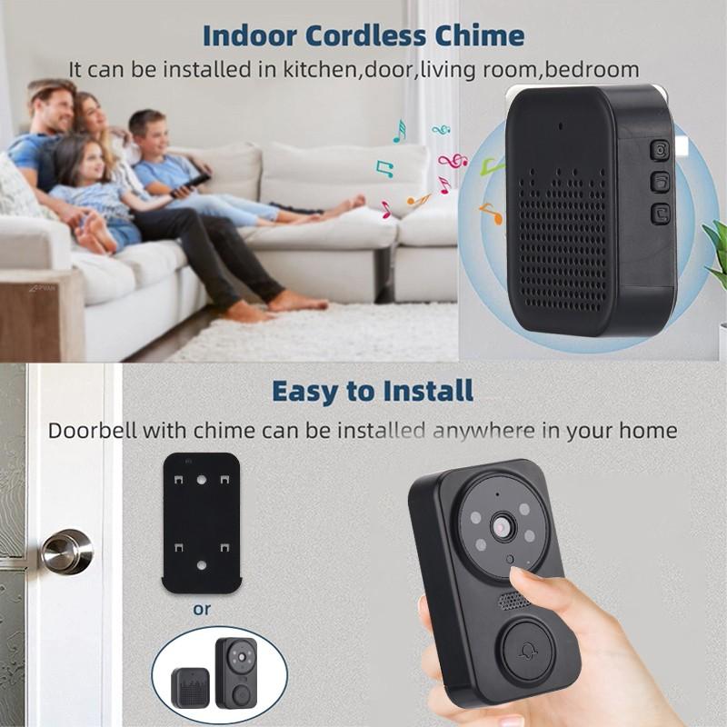 Wi-Fi видео дверной звонок, умный беспроводной дверной звонок, 2,4G, дверная камера ночного видения, поддержка двусторонней аудиосвязи