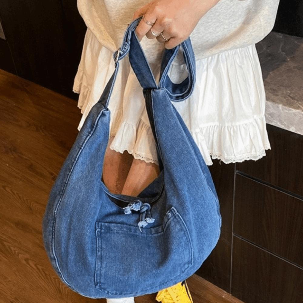 Versatile Denim Shoulder Bag Vintage Satchel Bags Casual Cross Body Bag Girls