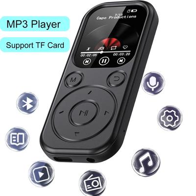 Портативный MP3-плеер 1,8 дюйма Type-C Bluetooth 5.4 Совместимый Сенсорные Кнопки Музыкальный Стерео С Hi-Fi Динамиком FM-радио Запись Электронная книга