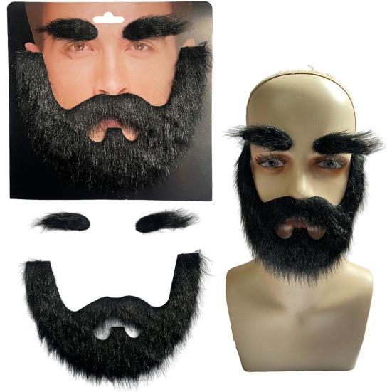 Набор из поддельных усов и бровей, самоклеящаяся поддельная борода, аксессуар для костюма, реквизит для косплея для театральной сцены-маскарада