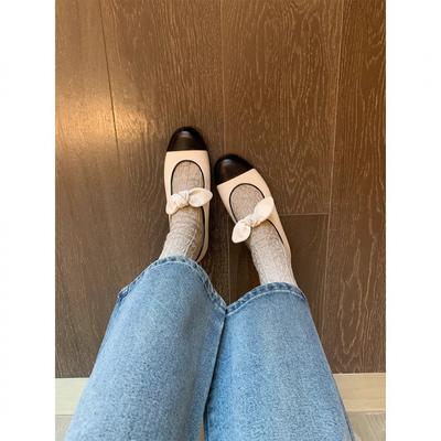 Туфли с круглым носком, бант, плоские балетки, женские туфли Мэри Джейн Чун