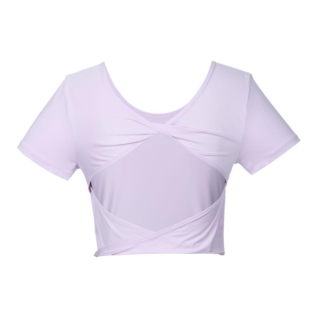 Nike Женский укороченный топ с коротким рукавом и перекрутом Nike Dri-FIT 'Lilac Bloom' FN2852-512